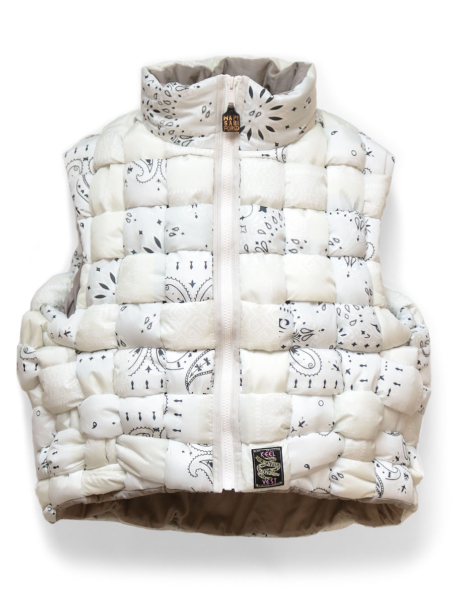 お気に入り】 新品未使用 KAPITAL ダウンベスト バンダナ転写 3 ダウン