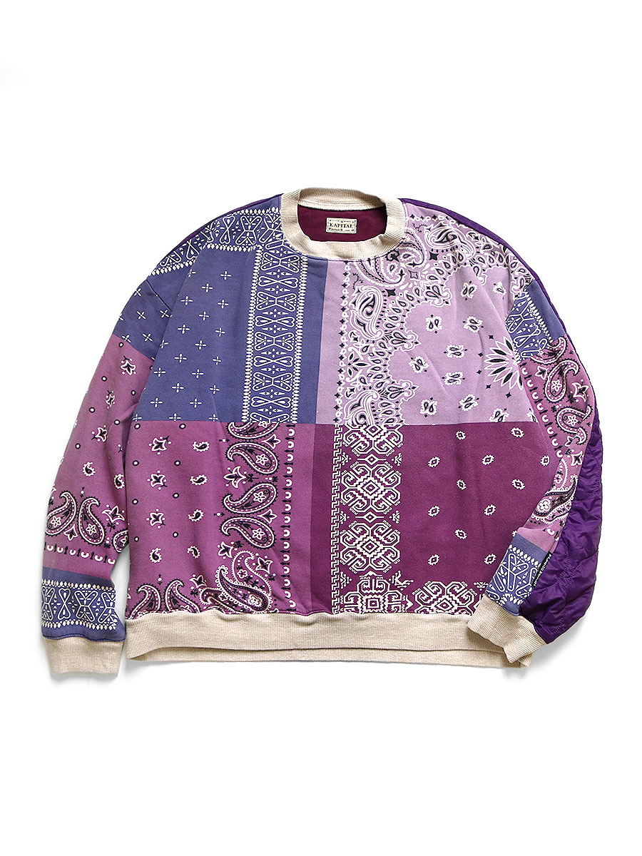 残りわずか】 KAPITAL 裏毛 バンダナ柄 ビバーク BIGスウェット