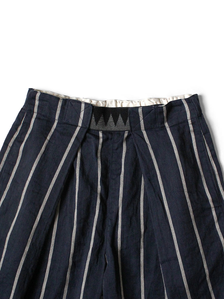 希少 KAPITAL デニムパンツ コットン リネン ガウチョパンツ 1 KAPITAL キャピタル *コットンデニムギャザーワイドパンツ*0