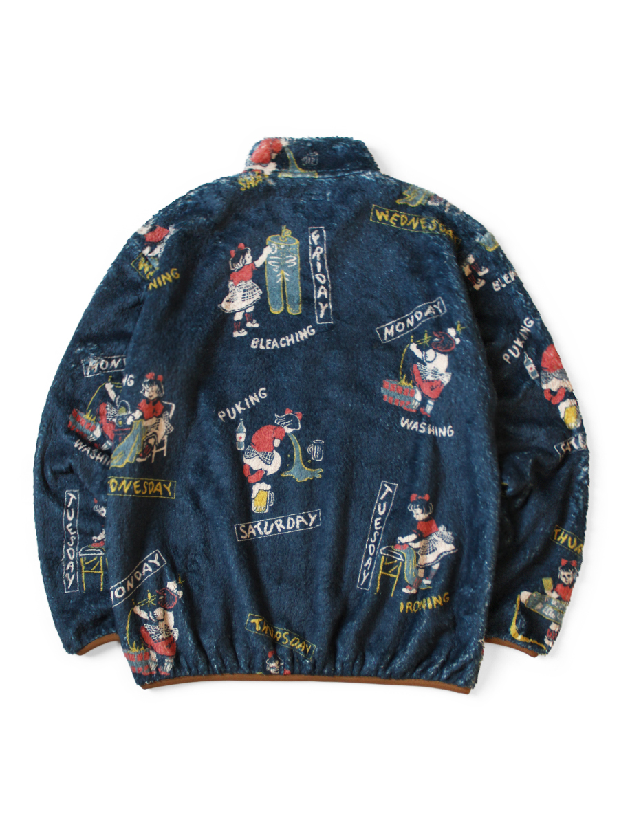 最終値下 KAPITAL カントリーカレンダー柄フリース スナップT