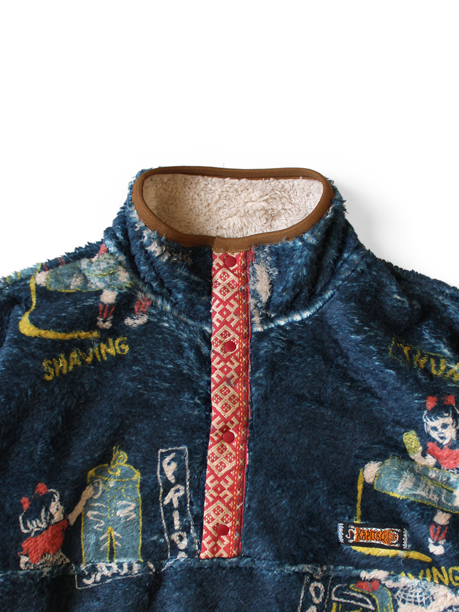 最終値下 KAPITAL カントリーカレンダー柄フリース スナップT