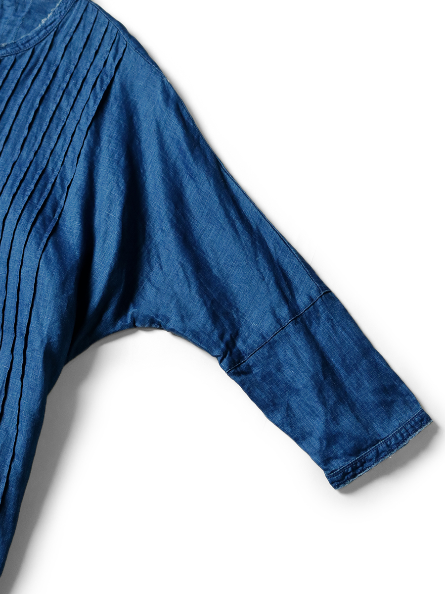 フレンチクロスリネン ピンタックオキーフドレス | KAPITAL 