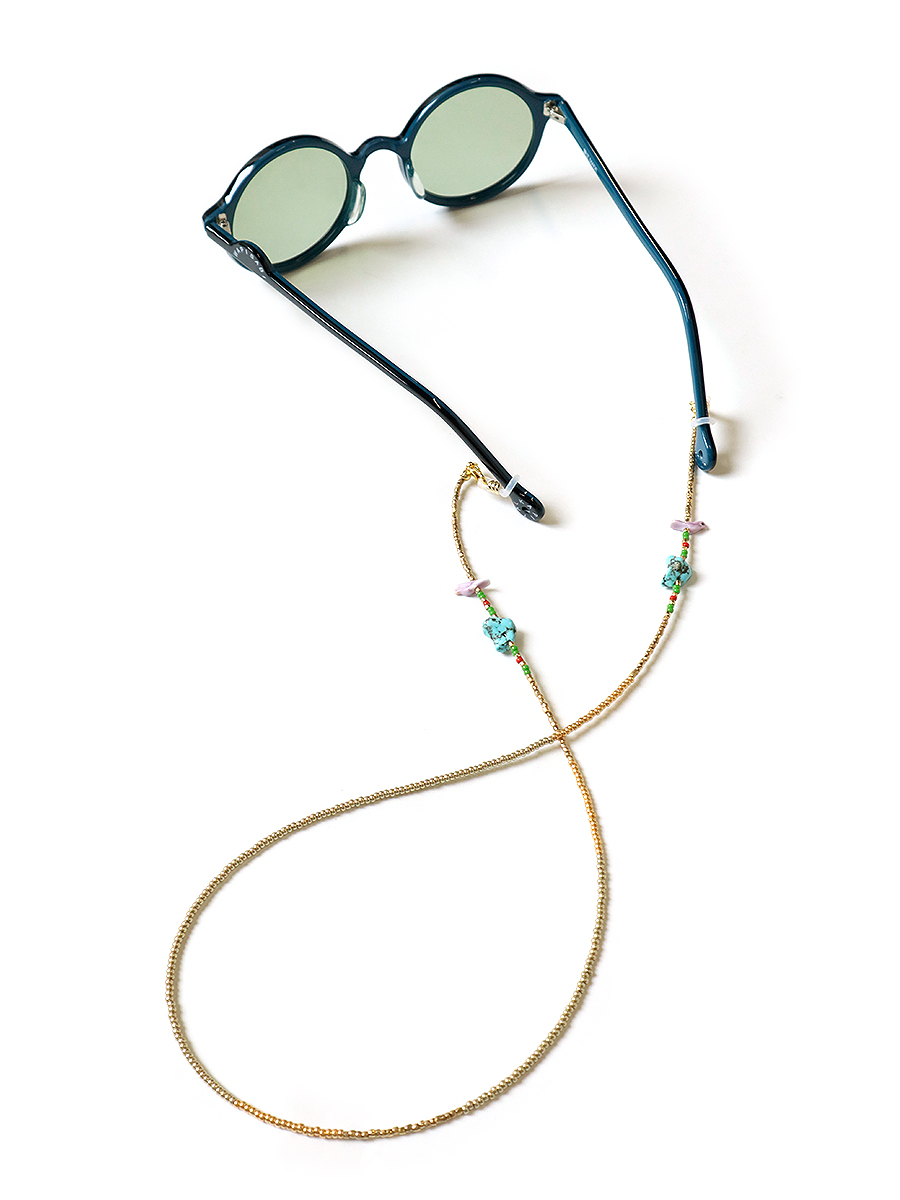 パイレックスガラス★メガネホルダー♪ ビーズ グラスホルダー | KAPITAL パイレックスガラス☆メガネホルダー♪