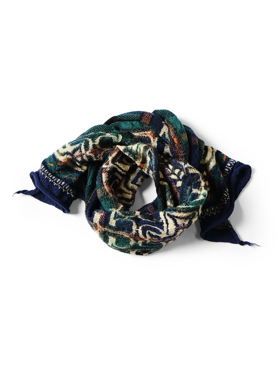 縮絨ウール タータンアイヌHAPPYマフラー | KAPITAL