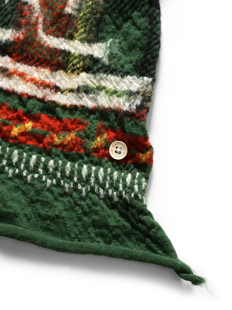 縮絨ウール タータンアイヌHAPPYマフラー | KAPITAL