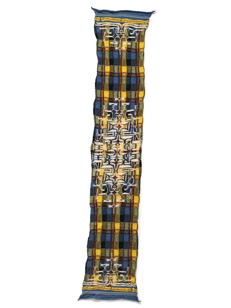 KAPITAL ウール縮絨マフラー 黄青チェック Scarves | KAPITAL