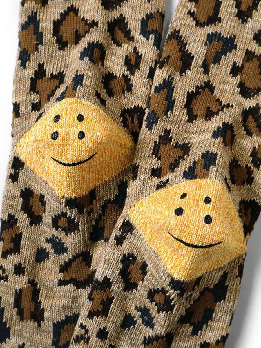 84本 RAINBOWY HAPPY HEEL ヒョウ柄ソックス | KAPITAL