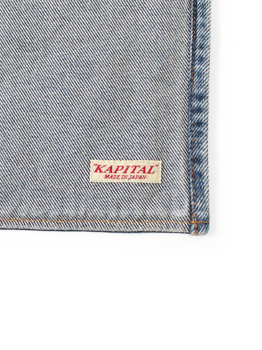 13ozデニム ダメージドショートアドエプロン（DENIM REPAIRSpt） | KAPITAL