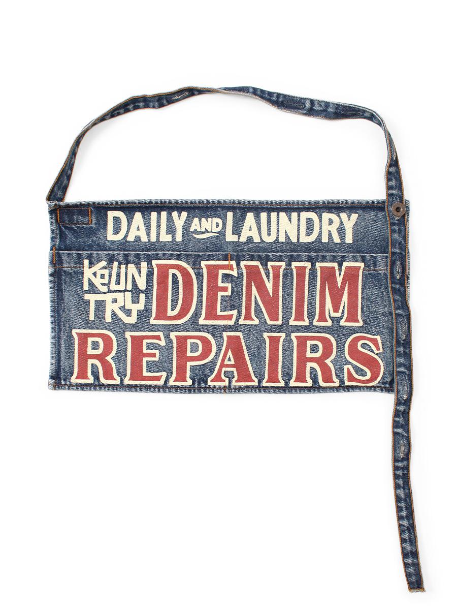 13ozデニム ダメージドショートアドエプロン（DENIM REPAIRSpt） | KAPITAL