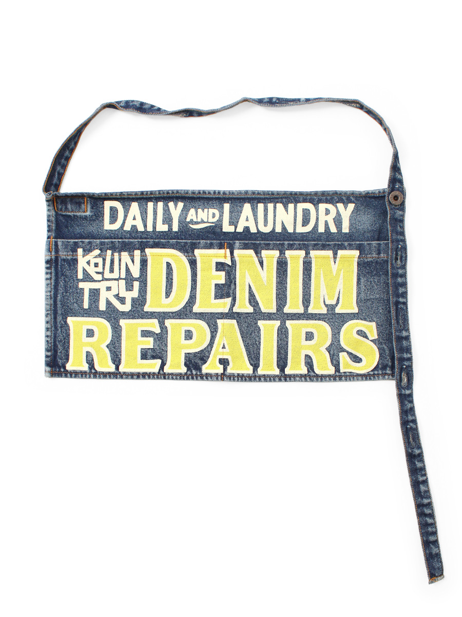 13ozデニム ダメージドショートアドエプロン（DENIM REPAIRSpt） | KAPITAL