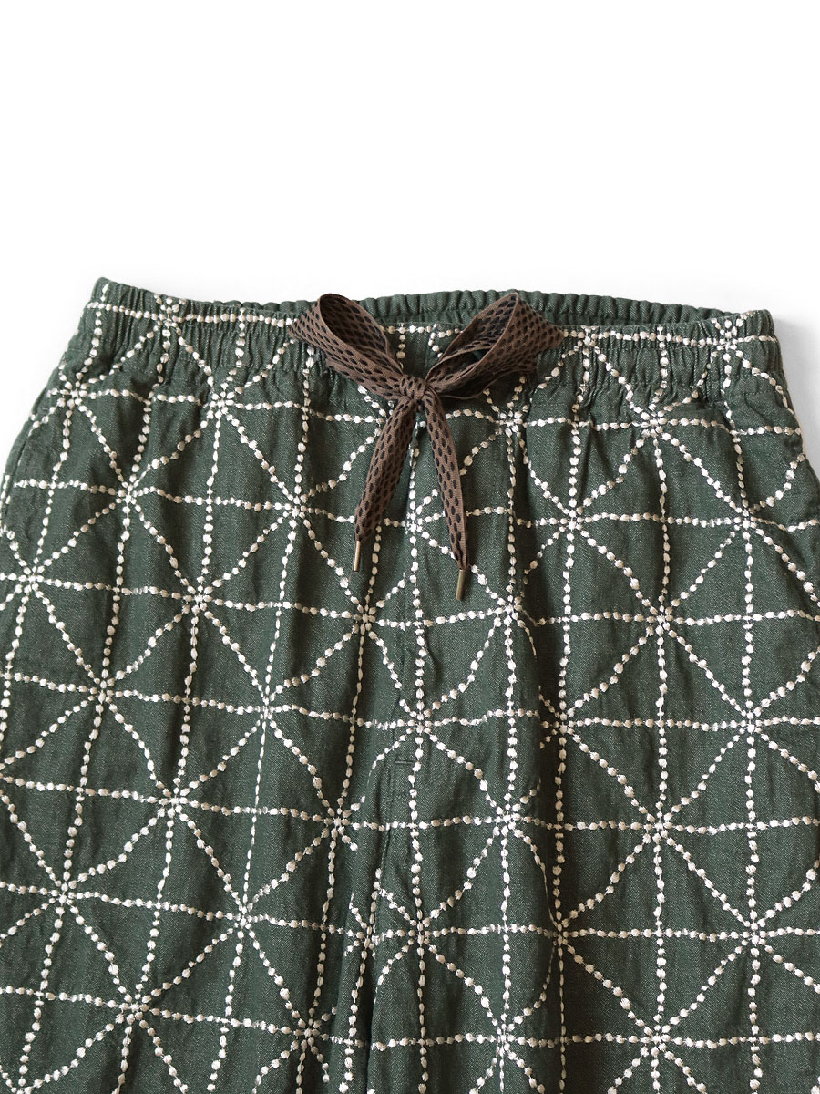 8ozカラーデニム FOLK-DOJO刺繍 イージーパンツ | KAPITAL