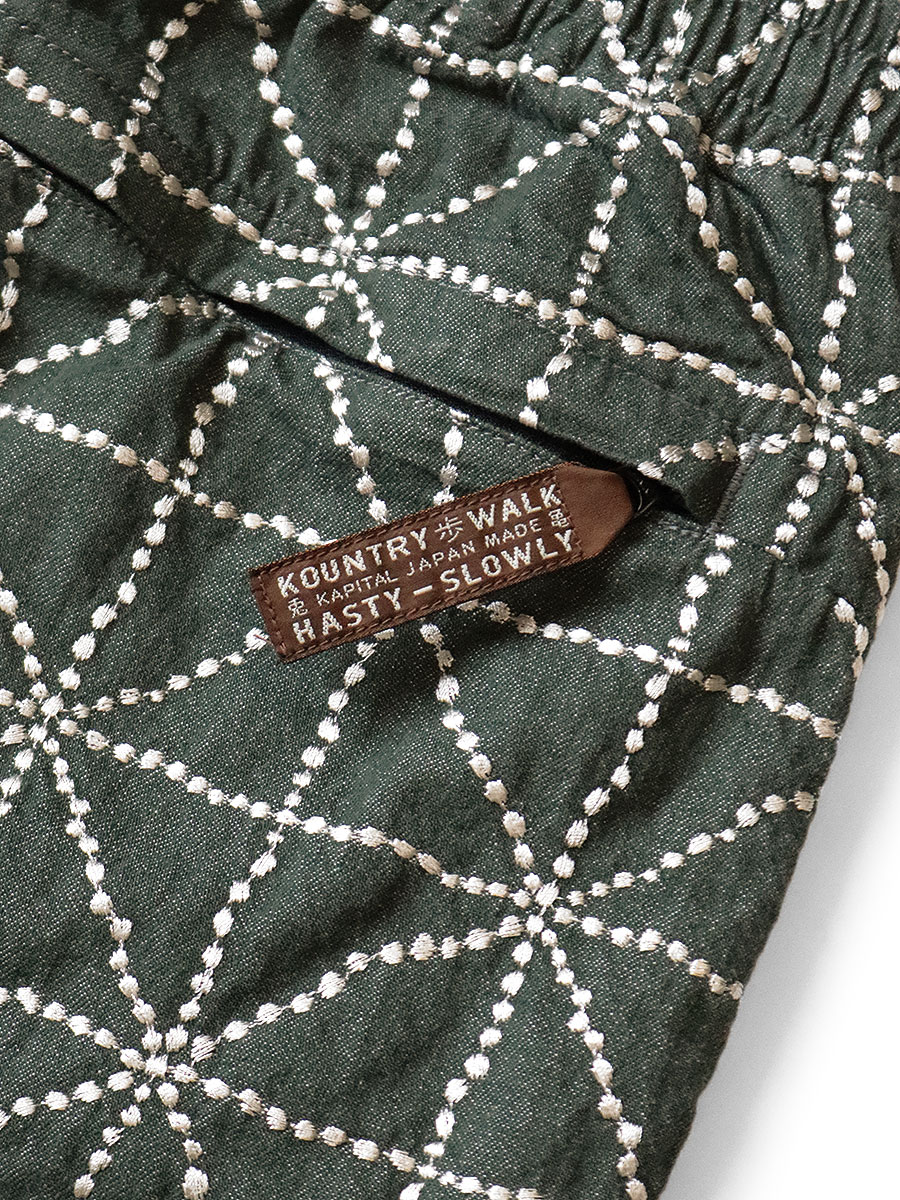 8ozカラーデニム FOLK-DOJO刺繍 イージーパンツ | KAPITAL