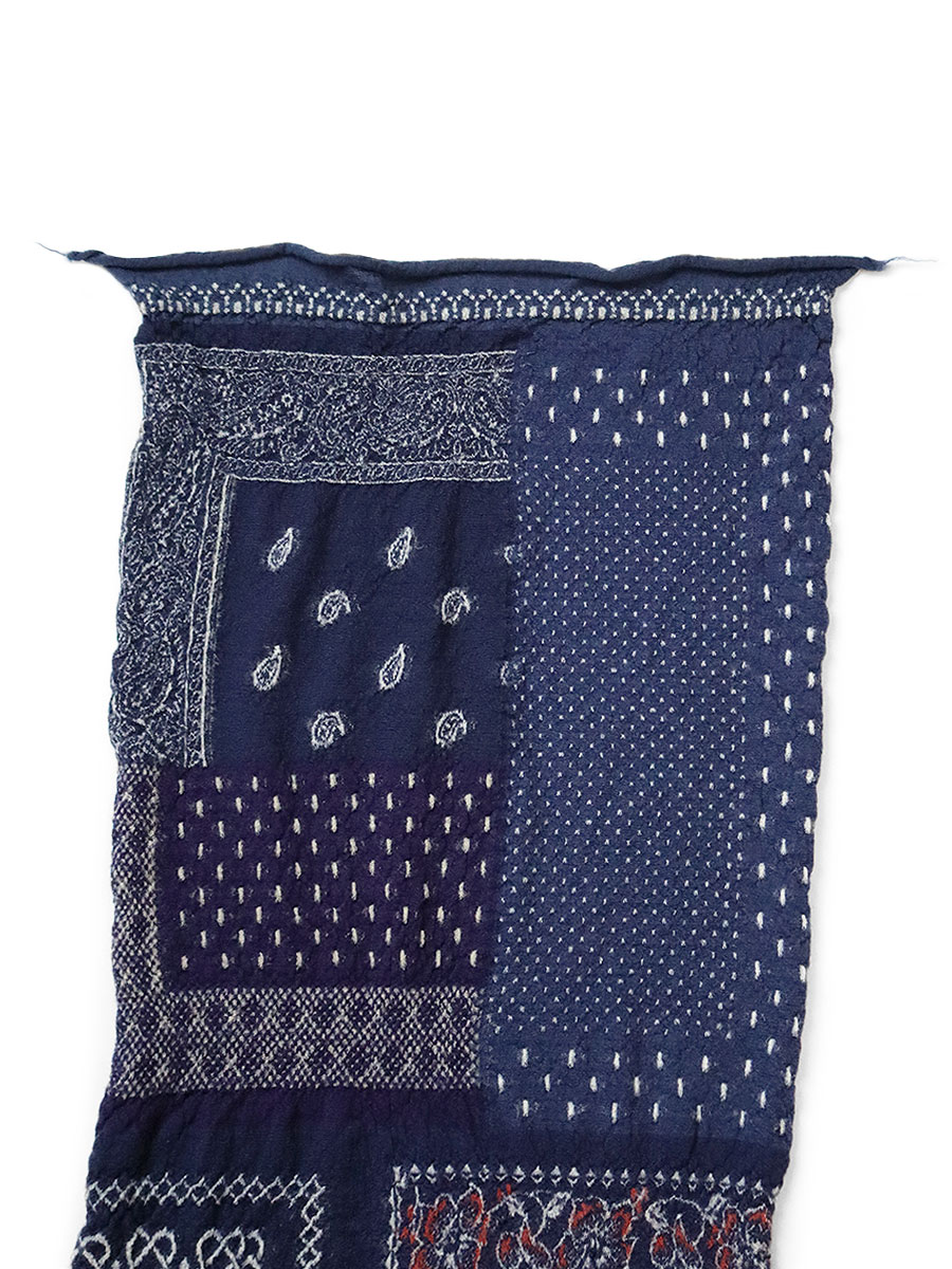 縮絨ウール バンダナパッチワークHAPPYマフラー | KAPITAL