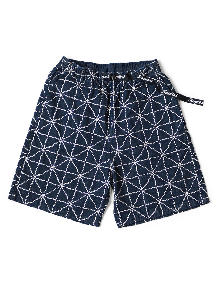 KAPITAL ダメージ加工デニムショートパンツ サイズ2 KAPITAL 14ozデニム ショートパンツ（スタッズリメイク）サイズ