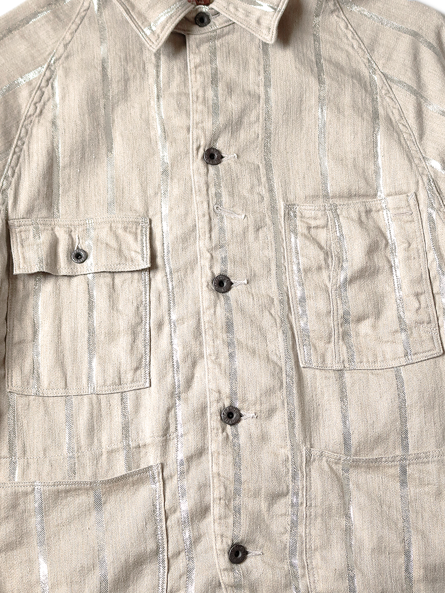 リネン グリッターフィリーズストライプ CACTUSカバーオール | KAPITAL