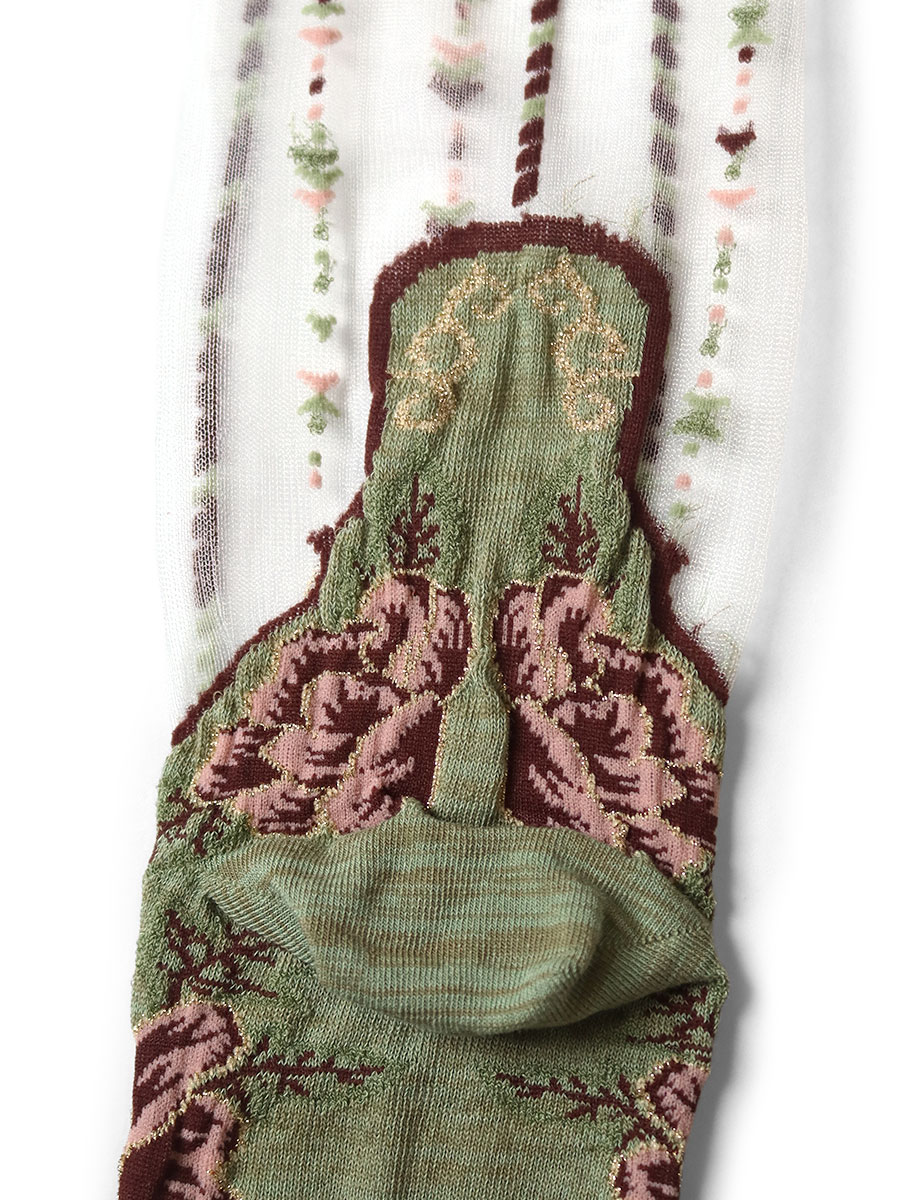 200本 ベトナムスリッパ柄 シースルーソックス | KAPITAL