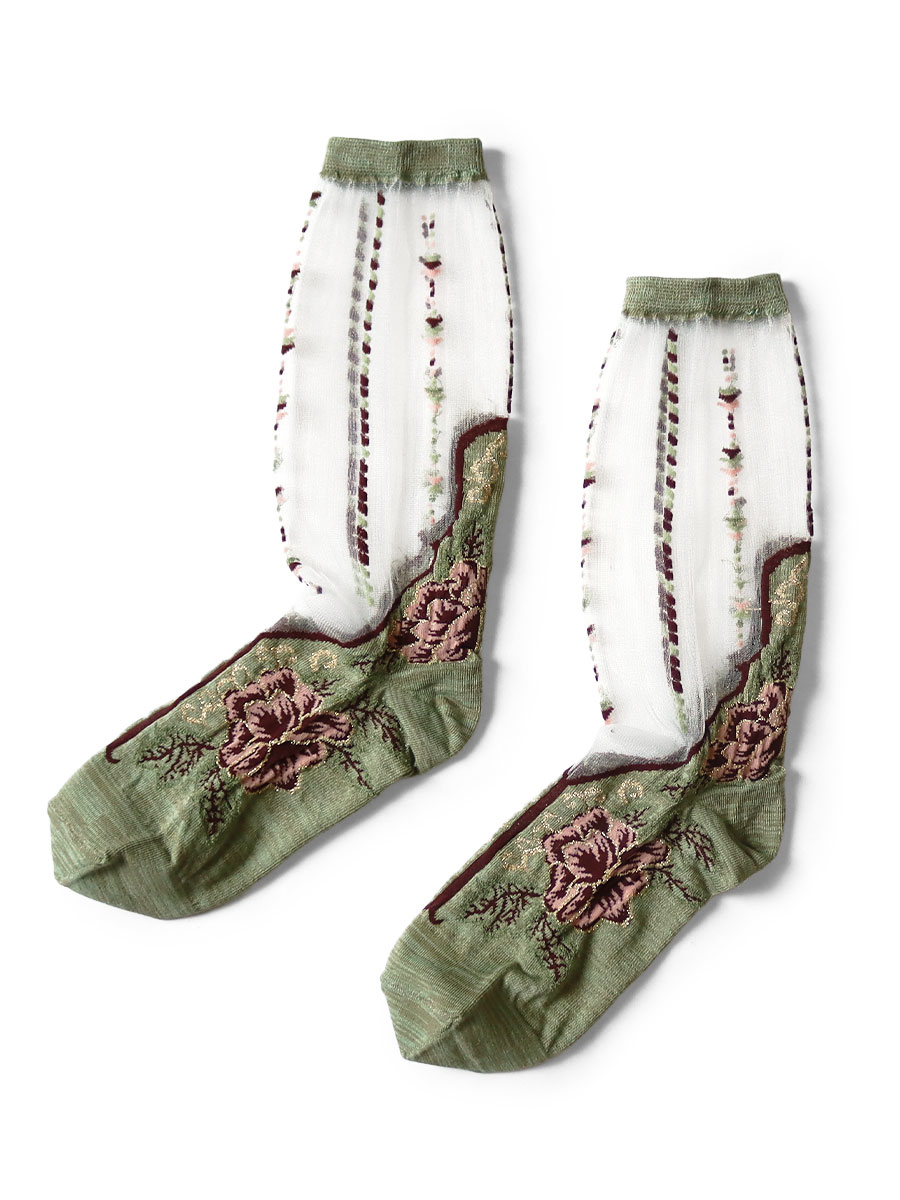 200本 ベトナムスリッパ柄 シースルーソックス | KAPITAL