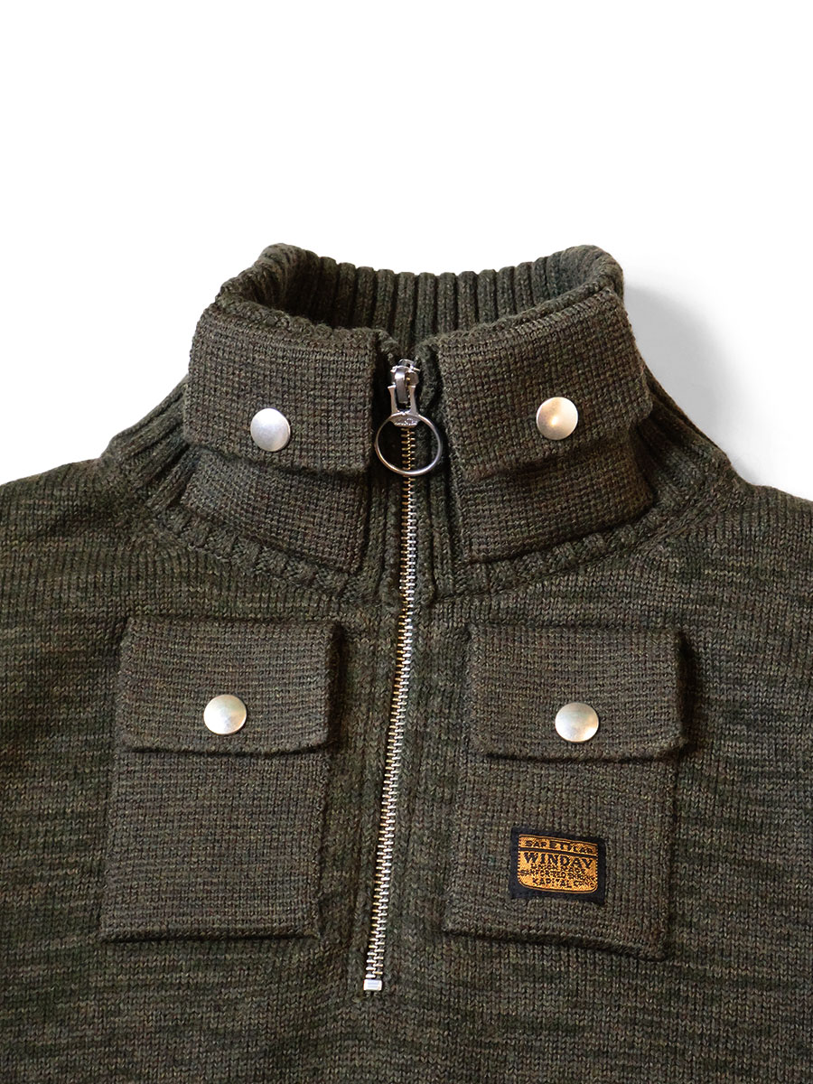 8G 綿ウール ニッケル_4_ハーフZIPセーター | KAPITAL