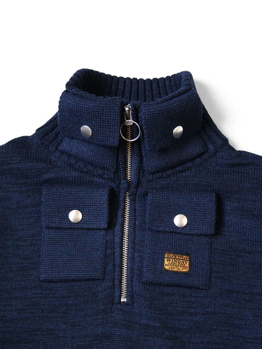 8G 綿ウール ニッケル_4_ハーフZIPセーター | KAPITAL