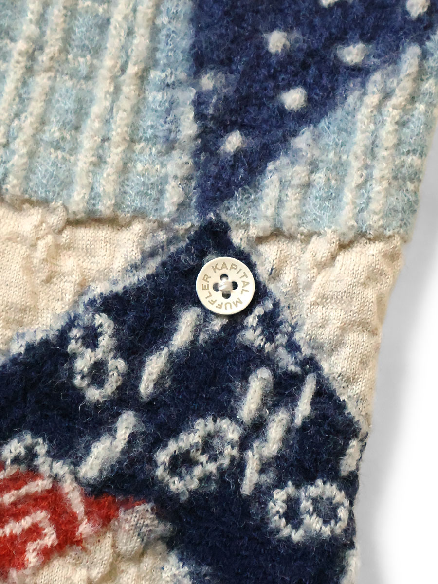 縮絨ウール 藍裂HAPPYマフラー | KAPITAL