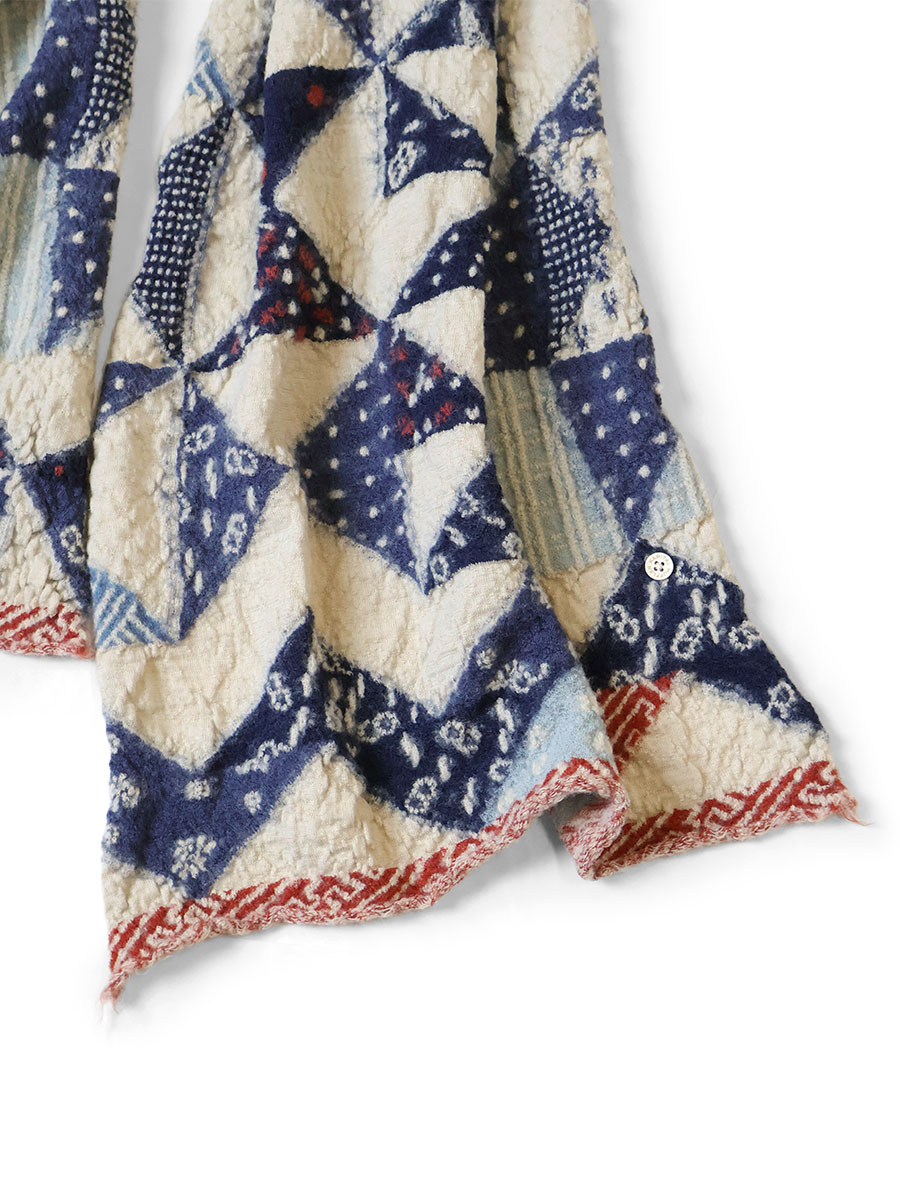 縮絨ウール 藍裂HAPPYマフラー | KAPITAL