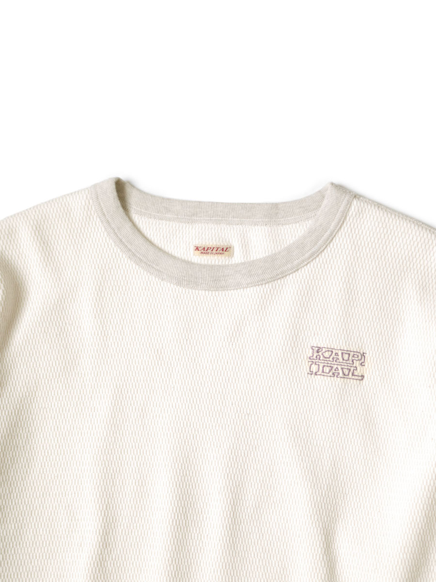 KAPITAL KOUNTRY 天竺 スマイリー パッチpt クルー ロンT KAPITAL キャピタル EK-1494 20/-天竺 クルーロンT（CATPITALエルボー