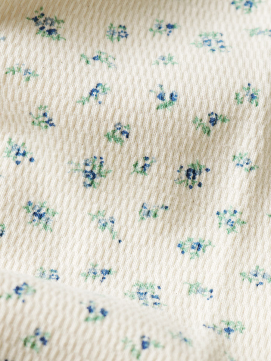 KAPITAL ワッフル天竺小花ptハーフZIPロンT サイズ2 ワッフル天竺 小花pt ハーフZIPクロップドロンT | KAPITAL