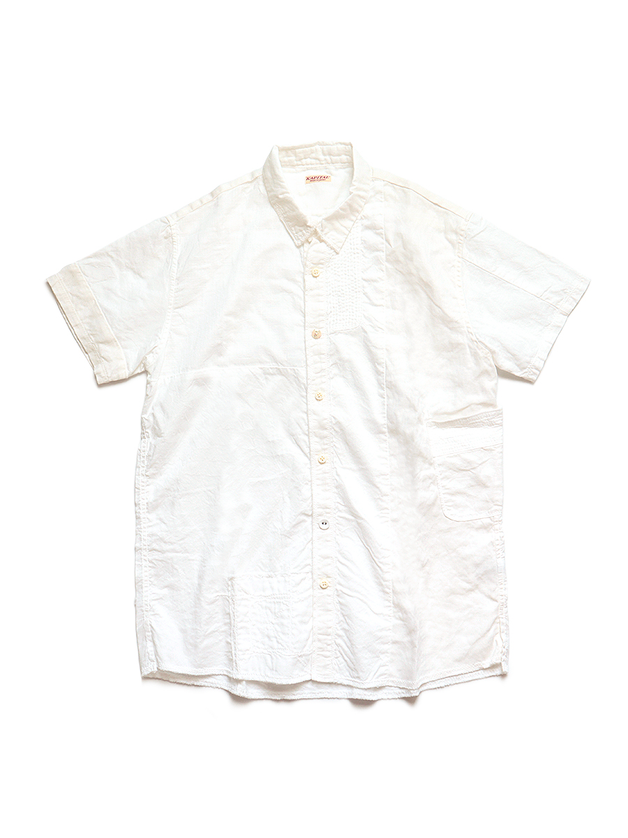 綿×リネン　パッチワークカトマンズシャツ（半袖）