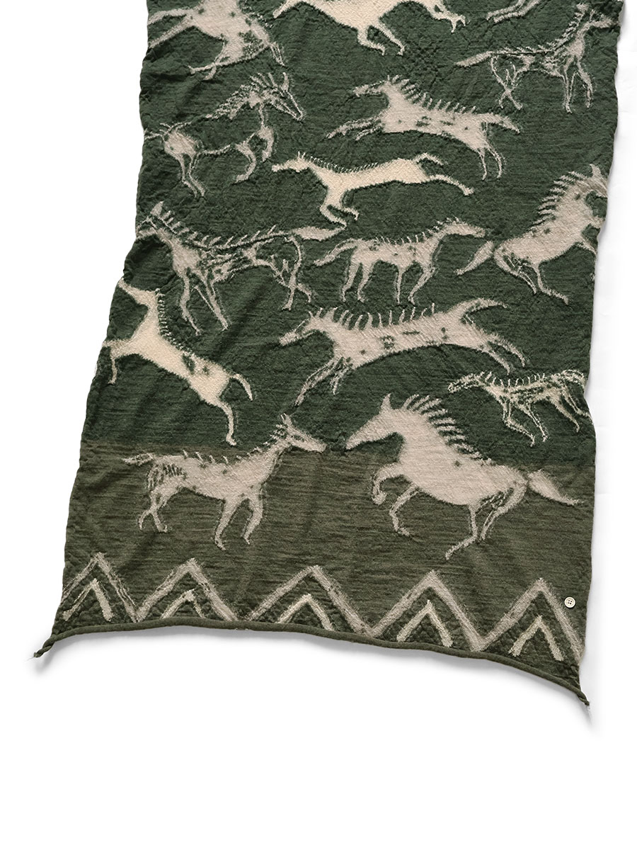 縮絨ウール インディアンペインティングマフラー | KAPITAL