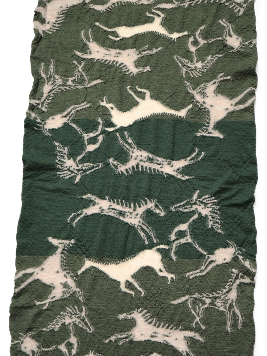 新品 KAPITAL 縮絨ウール インディアンペインティング マフラー 馬 縮絨ウール インディアンペインティングマフラー | KAPITAL