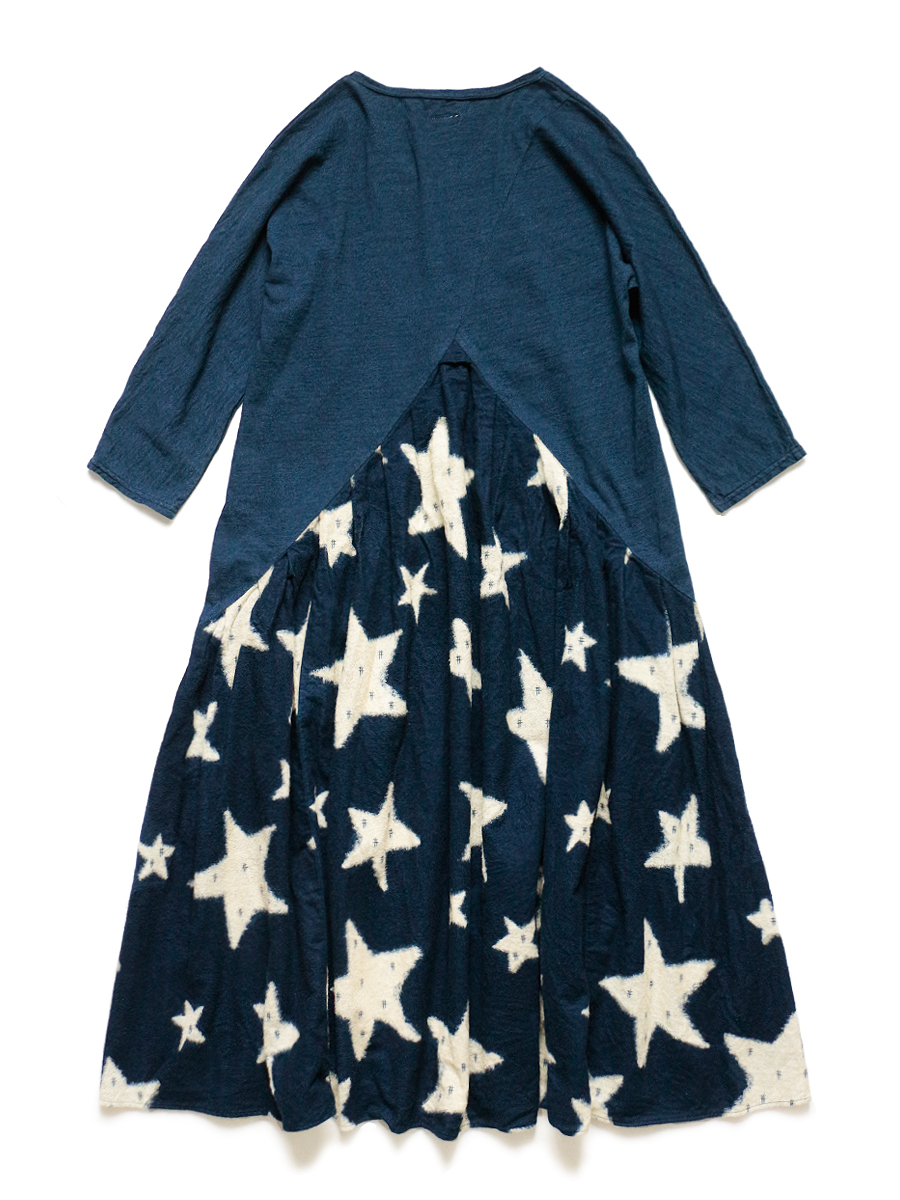 Idg天竺 ネル 星絣抜染pt オーロラワンピース Kapital