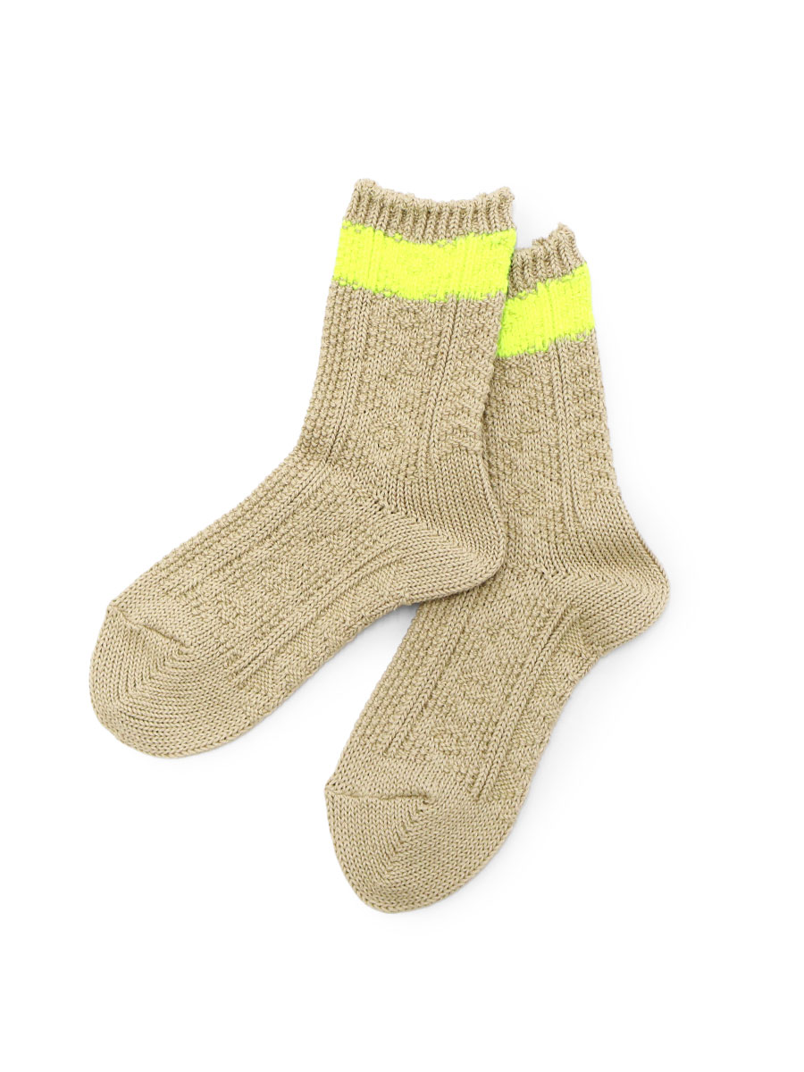 56本 ケーブル編み ネオンラインソックス | KAPITAL