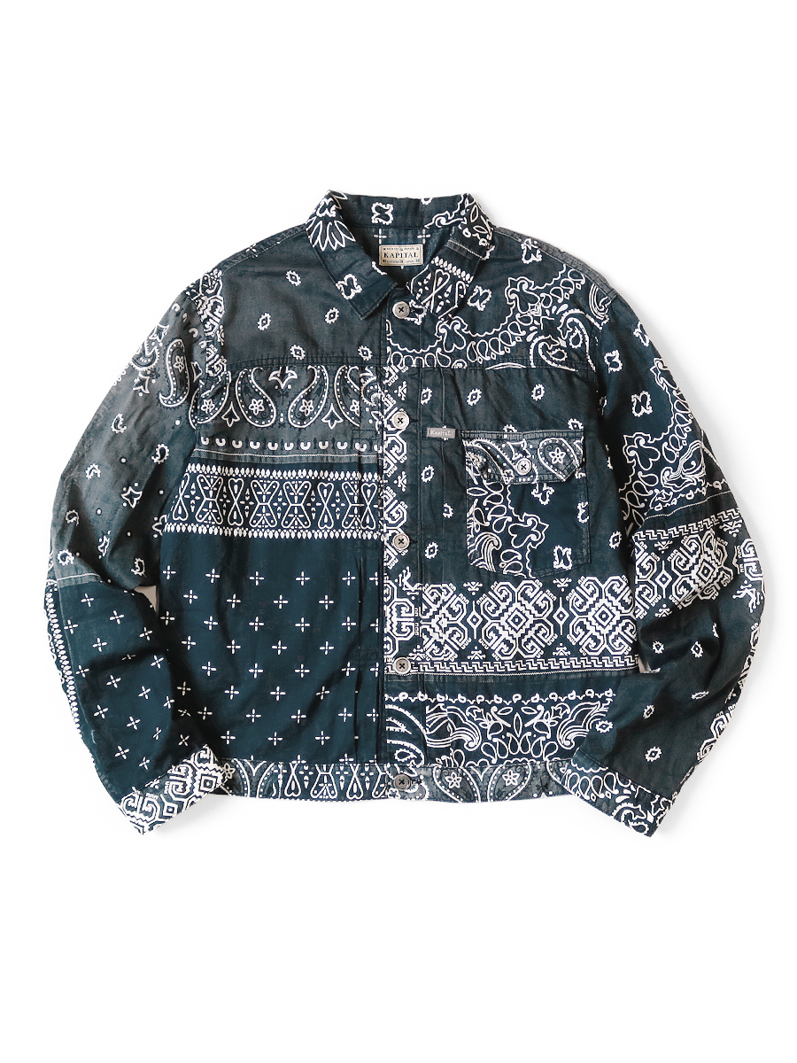 KAPITAL 2019SS Bandana Paisley Patchwork 1st Jacket K1904LJ077 キャピタル バンダナペイズリーパッチワークファーストジャケット シャツ ペイズリー パープル サイズ5 【211228】【新古品】【me04】