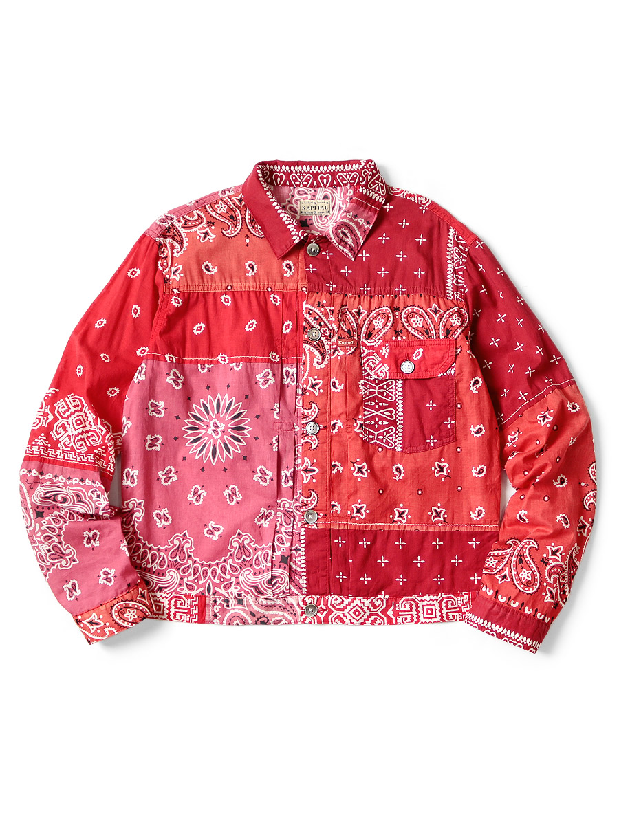 KAPITAL 2019SS Bandana Paisley Patchwork 1st Jacket K1904LJ077 キャピタル バンダナペイズリーパッチワークファーストジャケット シャツ ペイズリー パープル サイズ5 【211228】【新古品】【me04】