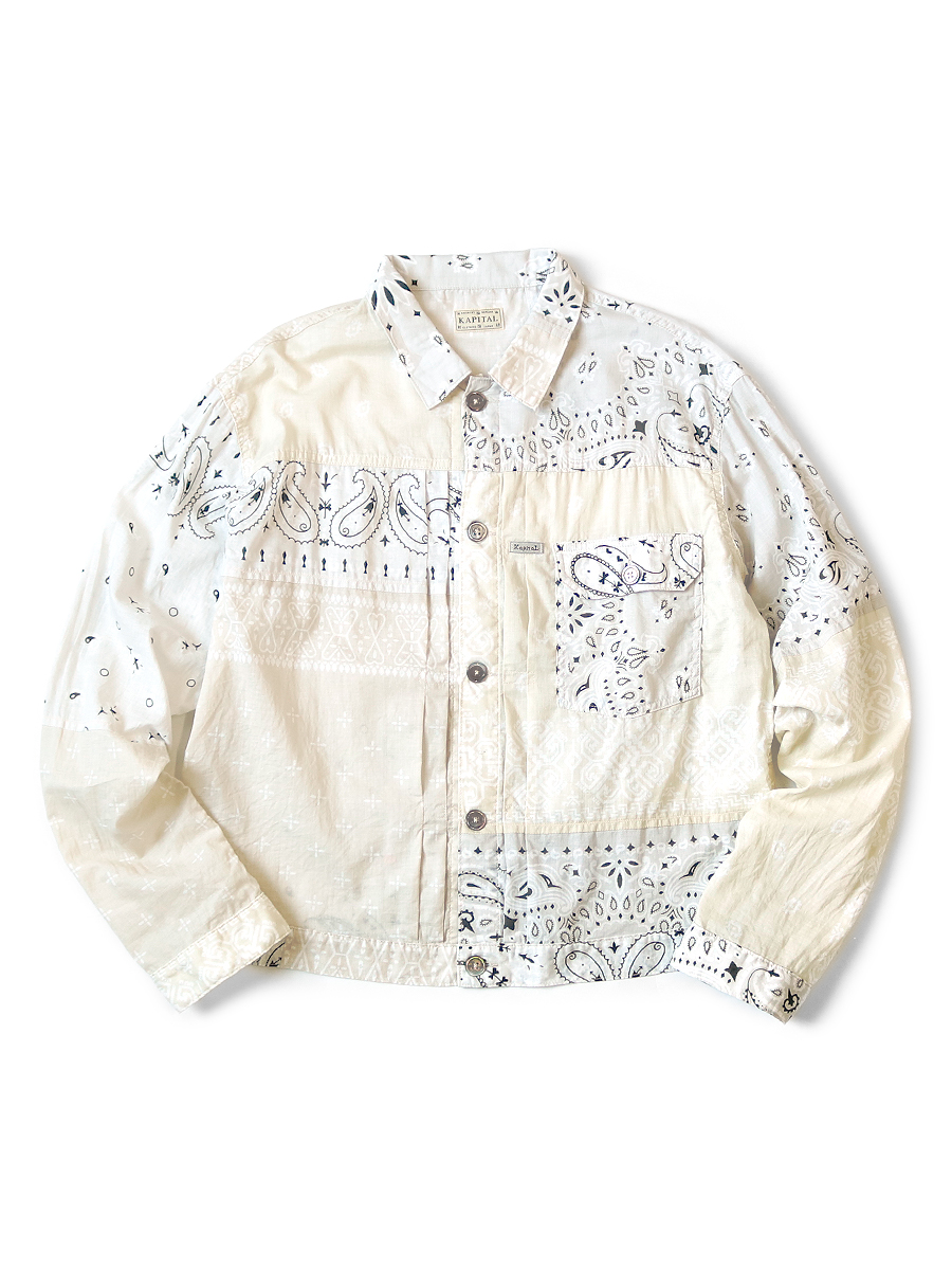 KAPITAL 2019SS Bandana Paisley Patchwork 1st Jacket K1904LJ077 キャピタル バンダナペイズリーパッチワークファーストジャケット シャツ ペイズリー パープル サイズ5 【211228】【新古品】【me04】