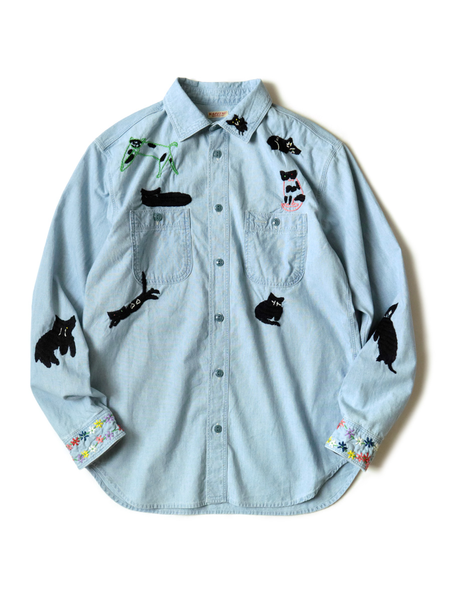 kapital ボーン刺繍 シャンブレー ワークシャツ (3/L) | tspea.org