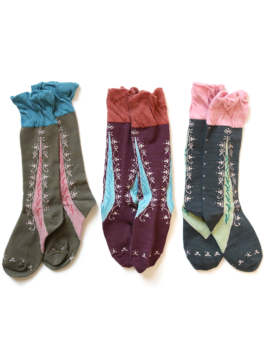 168本 ボタニカル柄 ソックス Kapital