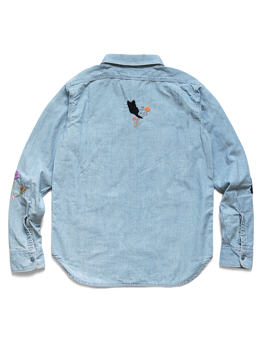 シャンブレー ワークシャツ（ネコ刺繍） | KAPITAL