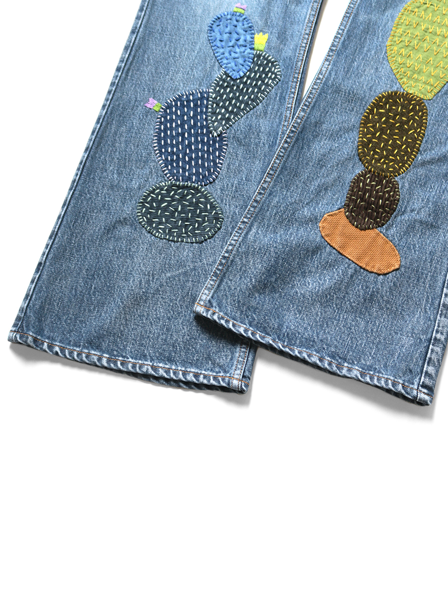 14ozデニム 5P ラットフレアパンツ L's（サボテン刺繍） | KAPITAL