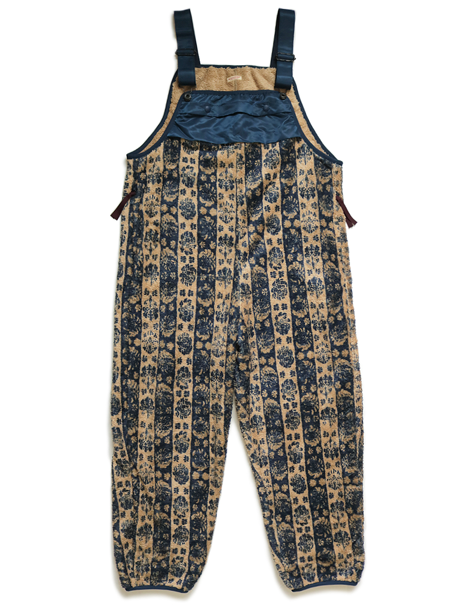 ダマスクストライプ柄フリース オーバーオール Kapital