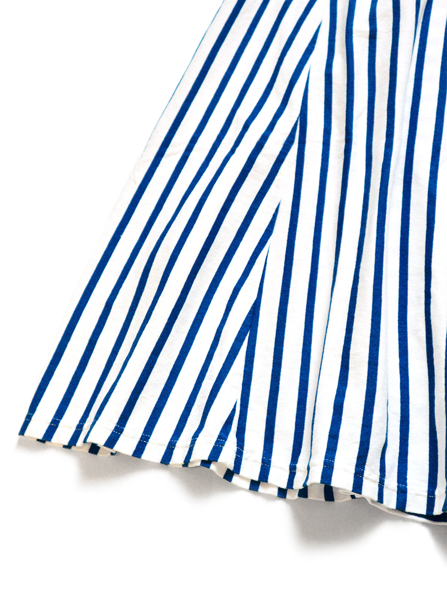 ボーダー天竺パッチワークボートネックワンピース Kapital