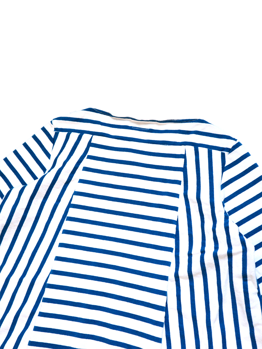 ボーダー天竺パッチワークボートネックワンピース Kapital