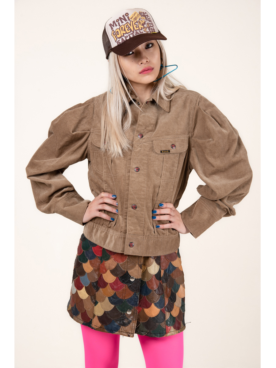 Kapital Legs Mini Skirts Forever Trucker Hat Ecru/Brown