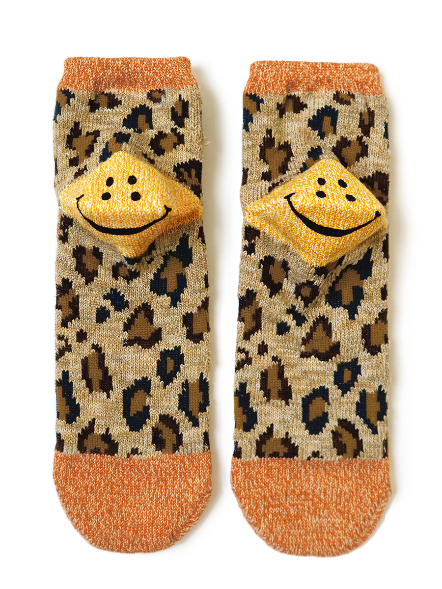 Kapital 84 Rainbow Happy Heel Leopard Ankle Socks