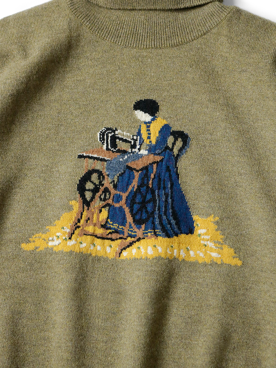 12G ウール ハイネックセーター（レディーブルーキルティング） | KAPITAL