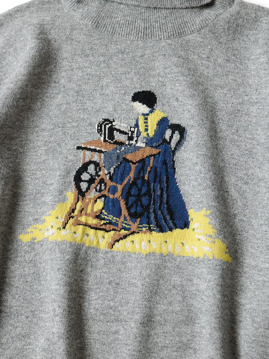 12G ウール ハイネックセーター（レディーブルーキルティング） | KAPITAL