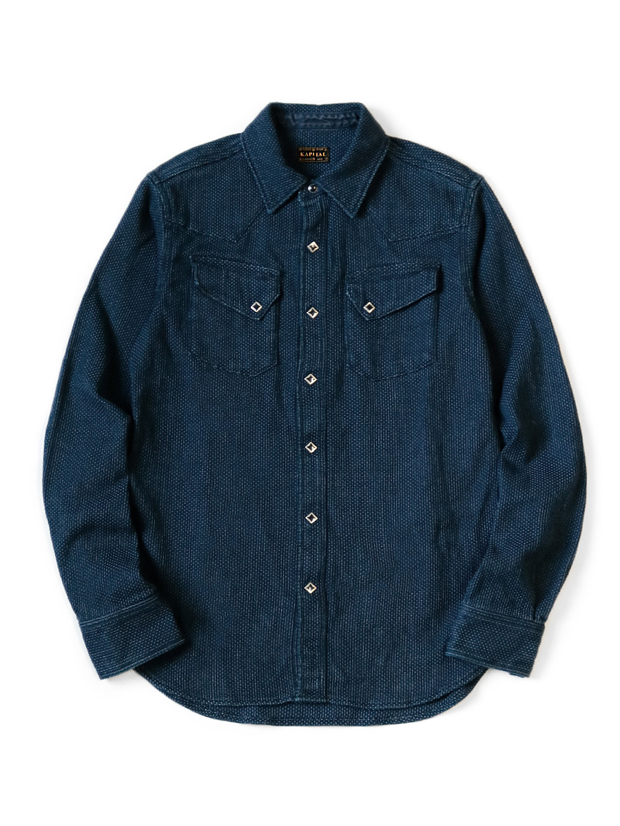 KAPITAL BORO ヴィンテージ加工 でっかい デニム ウエスタン シャツ