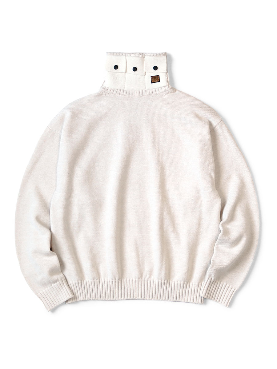 8G　綿ウール　ニッケル　3　ハイネックセーター