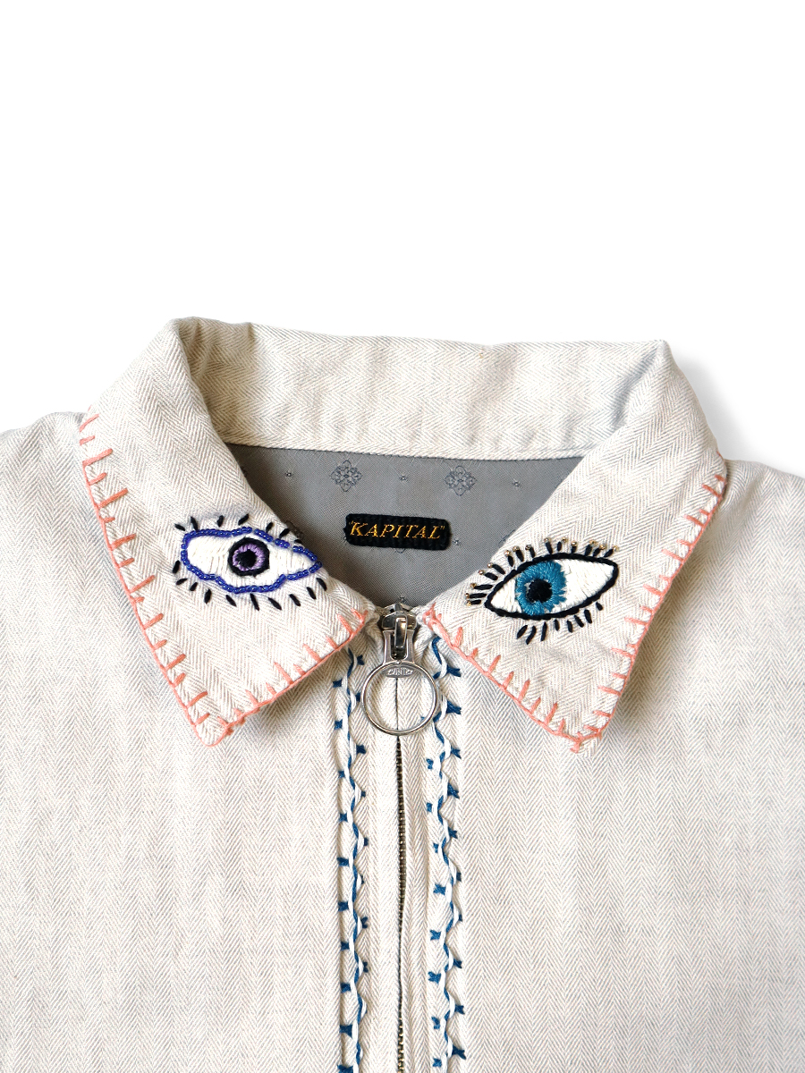 リネンヘリンボン ドリズラーJKT(SPEAKEASY刺繍) | KAPITAL リネンヘリンボン ドリズラーJKT(SPEAKEASY刺繍) | KAPITAL