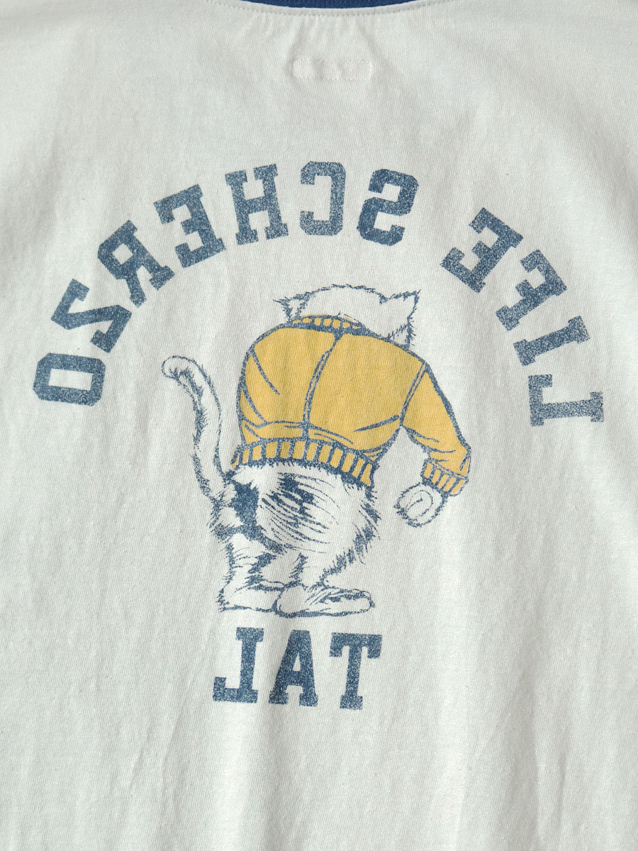 国内外ラッパーに超人気! KAPITAL カレッジプリント 天竺Tシャツ 20/-天竺 リンガーT(カレッジCATPITALpt) | KAPITAL
